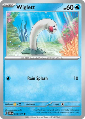 Pokémon TCG SV3: Obsidian Flames 058/197 Wiglett Common Ungraded