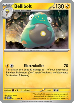 Pokémon TCG SV3: Obsidian Flames 077/197 Bellibolt Uncommon Ungraded