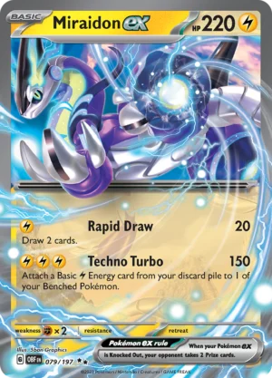 Pokémon TCG SV3: Obsidian Flames 079/197 Miraidon ex Double Rare Ungraded
