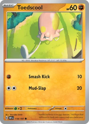 Pokémon TCG SV3: Obsidian Flames 118/197 Toedscool Common Ungraded