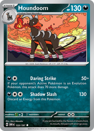 Pokémon TCG SV3: Obsidian Flames 133/197 Houndoom Uncommon Ungraded