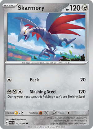 Pokémon TCG SV3: Obsidian Flames 142/197 Skarmory Uncommon Ungraded
