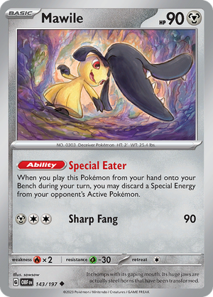 Pokémon TCG SV3: Obsidian Flames 143/197 Mawile Uncommon Ungraded