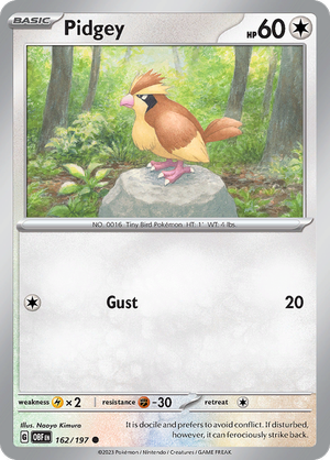 Pokémon TCG SV3: Obsidian Flames 162/197 Pidgey Common Ungraded