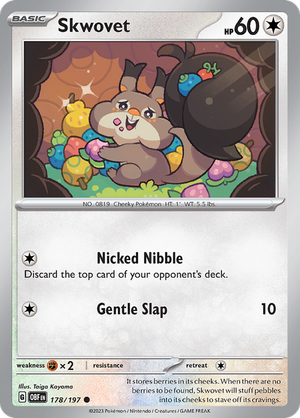 Pokémon TCG SV3: Obsidian Flames 178/197 Skwovet Common Ungraded