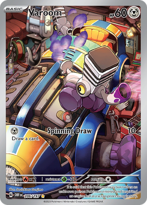 Pokémon TCG Varoom 206/197 SV03: Obsidian Flames IR Full Art Ungraded