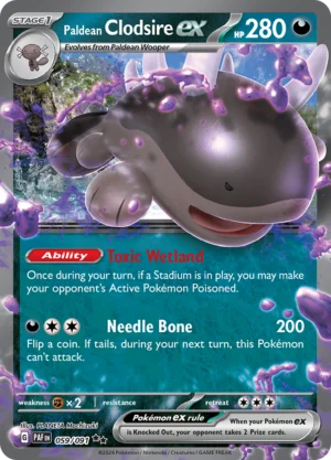Pokémon TCG SV: Paldean Fates 059/091 Paldean Clodsire ex Double Rare Ungraded