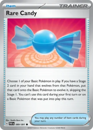 Pokémon TCG SV: Paldean Fates 089/091 Rare Candy Common Ungraded