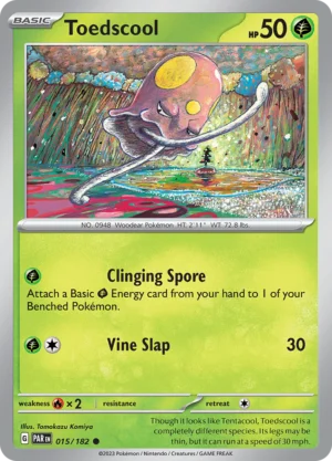 Pokémon TCG SV4: Paradox Rift 015/182 Toedscool Common Ungraded
