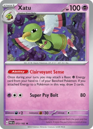 Pokémon TCG SV4: Paradox Rift 072/182 Xatu Rare Ungraded