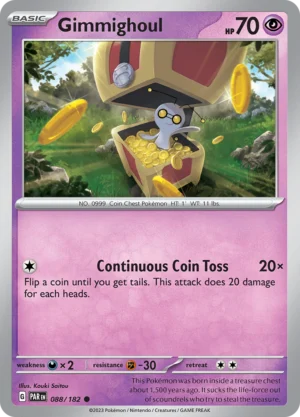 Pokémon TCG SV4: Paradox Rift 088/182 Gimmighoul Common Ungraded