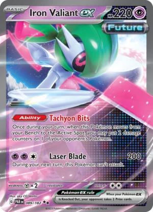 Pokémon TCG SV4: Paradox Rift 089/182 Iron Valiant ex Double Rare Ungraded
