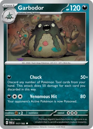 Pokémon TCG SV4: Paradox Rift 117/182 Garbodor Uncommon Ungraded