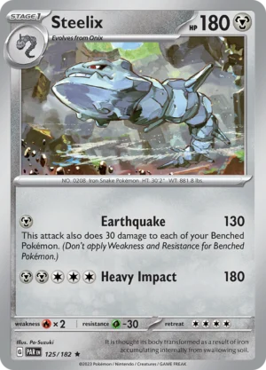 Pokémon TCG SV4: Paradox Rift 125/182 Steelix Rare Ungraded