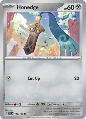 Pokémon TCG SV4: Paradox Rift 130/182 Honedge Common Ungraded