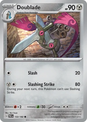 Pokémon TCG SV4: Paradox Rift 132/182 Doublade Common Ungraded