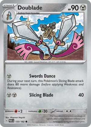 Pokémon TCG SV4: Paradox Rift 133/182 Doublade Common Ungraded