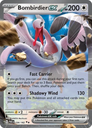 Pokémon TCG SV4: Paradox Rift 156/182 Bombirdier ex Double Rare Ungraded
