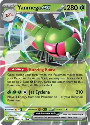 Pokémon TCG SV10: Destined Rivals 003/182 Yanmega ex Double Rare Ungraded