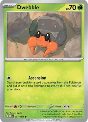 Pokémon TCG SV10: Destined Rivals 011/182 Dwebble Common Ungraded