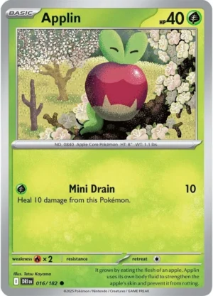 Pokémon TCG SV10: Destined Rivals 016/182 Applin Common Ungraded