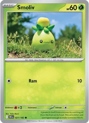 Pokémon TCG SV10: Destined Rivals 021/182 Smoliv Common Ungraded