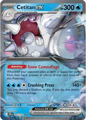 Pokémon TCG SV10: Destined Rivals 065/182 Cetitan ex Double Rare Ungraded