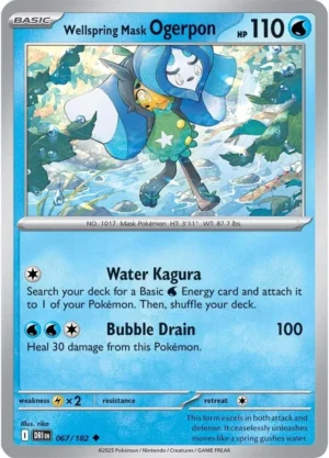 Pokémon TCG SV10: Destined Rivals 067/182 Wellspring Mask Ogerpon Uncommon Ungraded