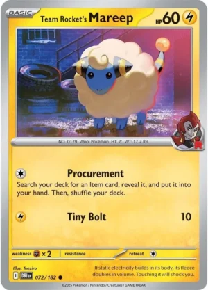 Pokémon TCG SV10: Destined Rivals 072/182 Team Rocket's Mareep Common Ungraded