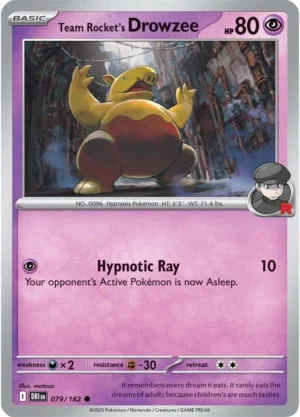 Pokémon TCG SV10: Destined Rivals 079/182 Team Rocket's Drowzee Common Ungraded
