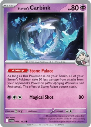 Pokémon TCG SV10: Destined Rivals 086/182 Steven's Carbink Common Ungraded