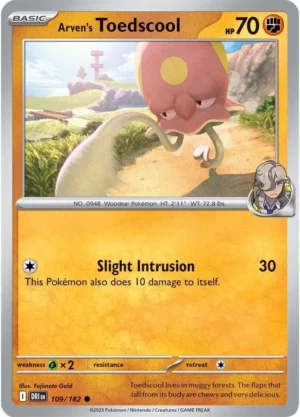 Pokémon TCG SV10: Destined Rivals 109/182 Arven's Toedscool Common Ungraded
