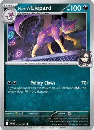 Pokémon TCG SV10: Destined Rivals 131/182 Marnie's Liepard Uncommon Ungraded