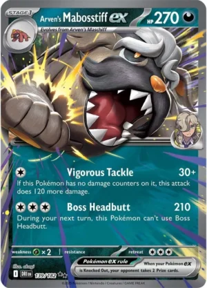 Pokémon TCG SV10: Destined Rivals 139/182 Arven's Mabosstiff ex Double Rare Ungraded
