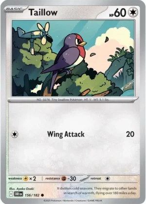 Pokémon TCG SV10: Destined Rivals 156/182 Taillow Common Ungraded