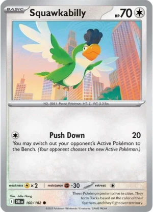 Pokémon TCG SV10: Destined Rivals 160/182 Squawkabilly Common Ungraded