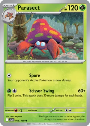 Pokémon TCG SV9: Journey Together 005/159 Parasect Common Ungraded