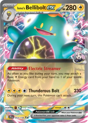 Pokémon TCG SV9: Journey Together 053/159 Iono's Bellibolt ex Double Rare Ungraded
