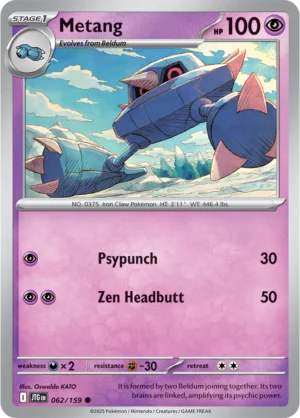 Pokémon TCG SV9: Journey Together 062/159 Metang Common Ungraded