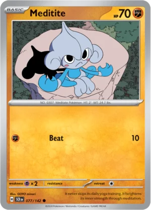Pokémon TCG SV7: Stellar Crown 077/142 Meditite Common Ungraded