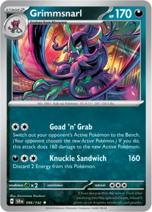 Pokémon TCG SV7: Stellar Crown 096/142 Grimmsnarl Rare Ungraded