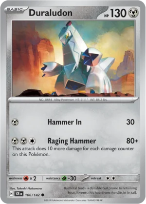 Pokémon TCG SV7: Stellar Crown 106/142 Duraludon Common Ungraded