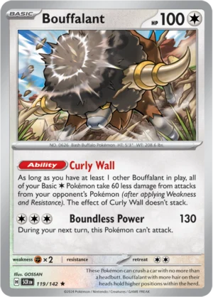 Pokémon TCG SV7: Stellar Crown 119/142 Bouffalant Rare Ungraded