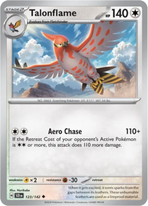 Pokémon TCG SV7: Stellar Crown 123/142 Talonflame Uncommon Ungraded