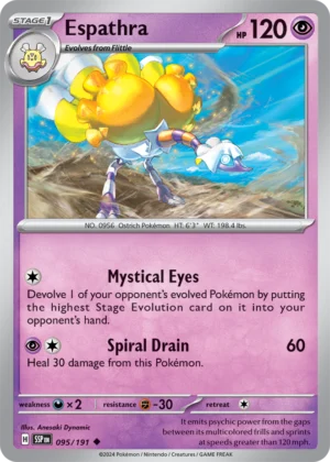 Pokémon TCG SV8: Surging Sparks 095/191 Espathra Uncommon Ungraded