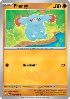 Pokémon TCG SV8: Surging Sparks 102/191 Phanpy Common Ungraded