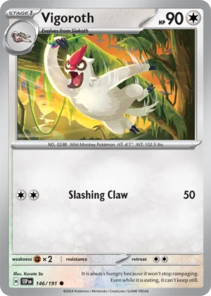 Pokémon TCG SV8: Surging Sparks 146/191 Vigoroth Common Ungraded