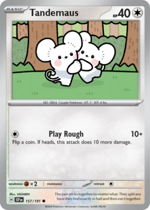 Pokémon TCG SV8: Surging Sparks 157/191 Tandemaus Common Ungraded