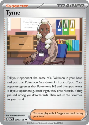 Pokémon TCG SV8: Surging Sparks 190/191 Tyme Uncommon Ungraded