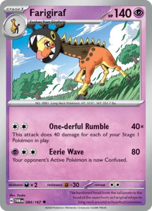Pokémon TCG SV6: Twilight Masquerade 084/167 Farigiraf Uncommon Ungraded